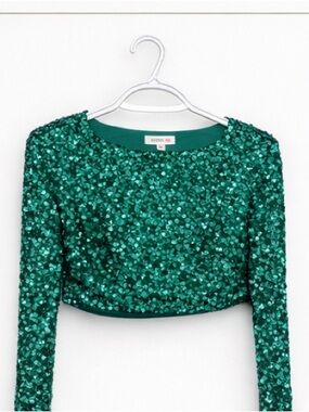 Better Be Emerald Green Sequin Top